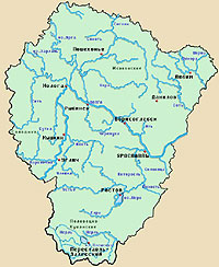 Карта рек Ярославской губернии