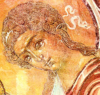 Явление Троицы Аврааму. Фрагмент фрески